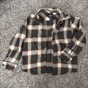 Volcom Olive, Cream & Rust Plaid Flannel Shirt